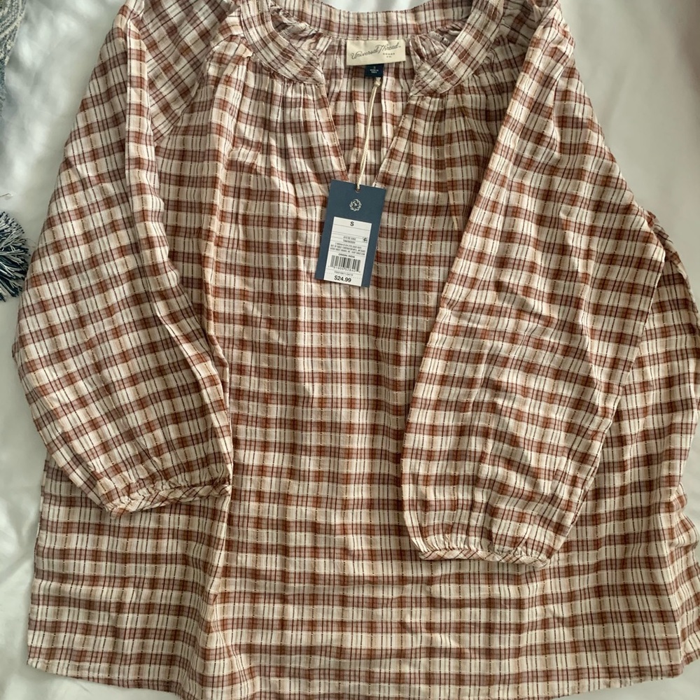 PLAID TUNIC TOP